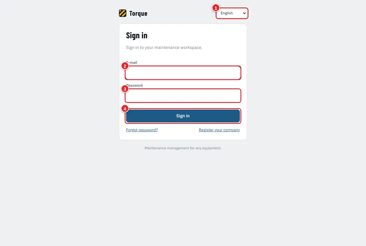 The sign-in page